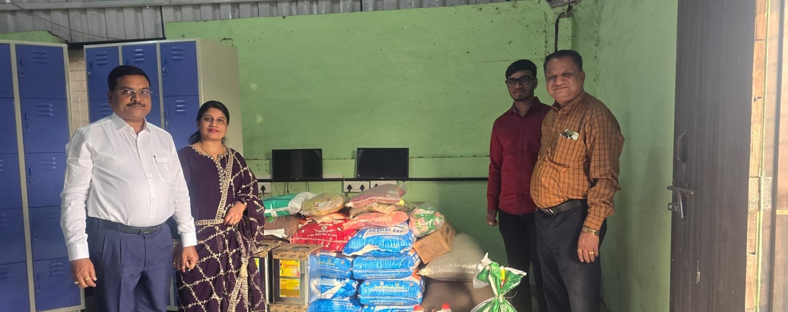 SILKA Social Foundation team with ration supplies for families